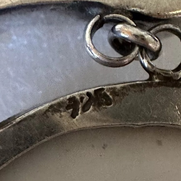 TEXAS SOUVENIR PLATE THEMED ARTISAN STERLING LINK W/TOPAZ ACCENTS BRACELET 8-9” - Picture 7 of 11